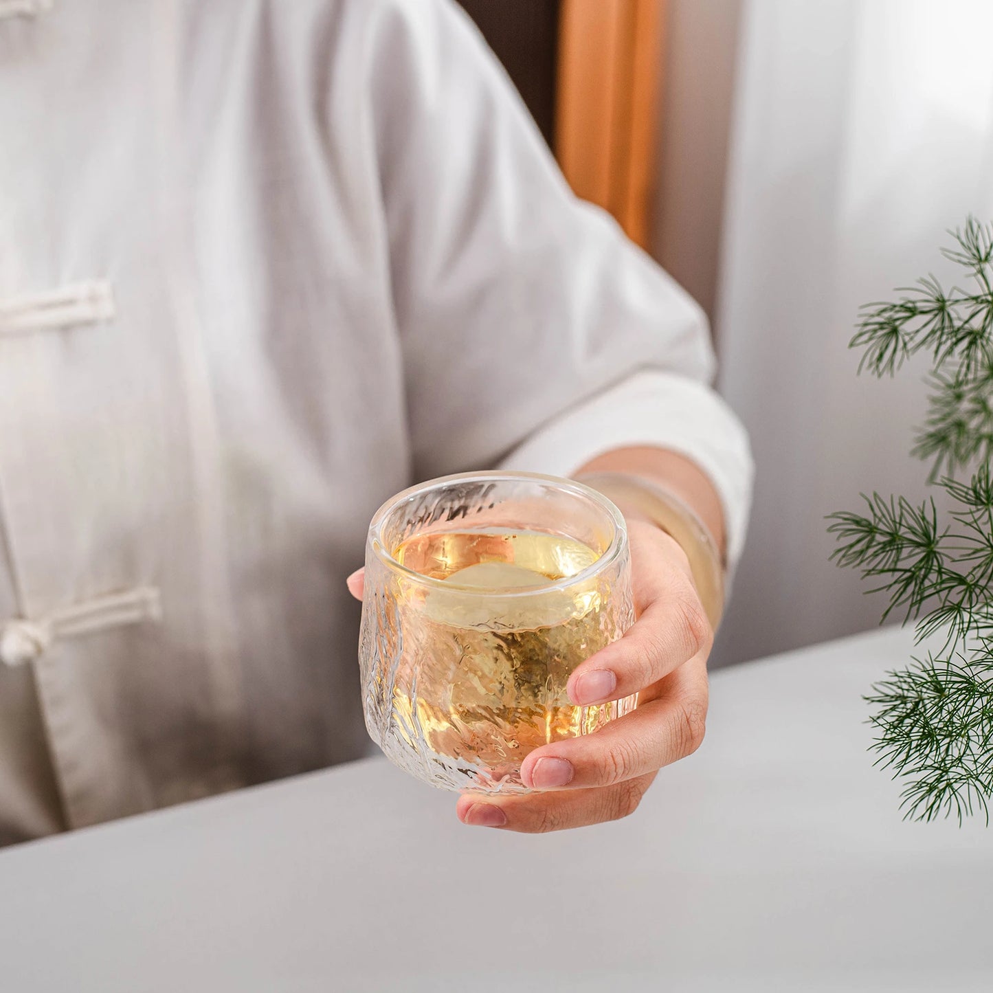 Japanese Tea Cups 4 pcs Set Crystal White