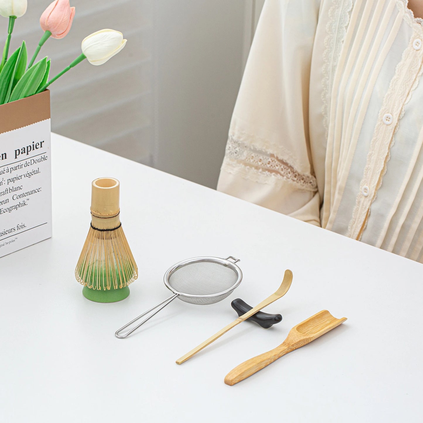 Matcha Whisk Set Snow Mountain Green