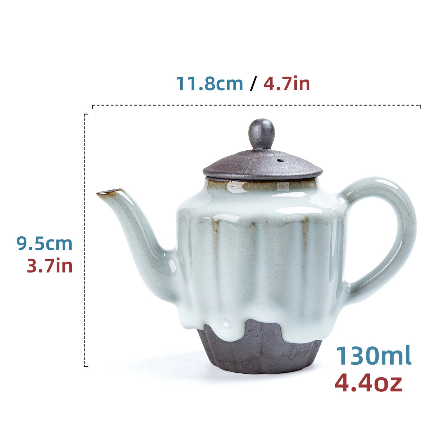 Jade Moon ZEN Teapot Pearl Drip Glaze 130ml