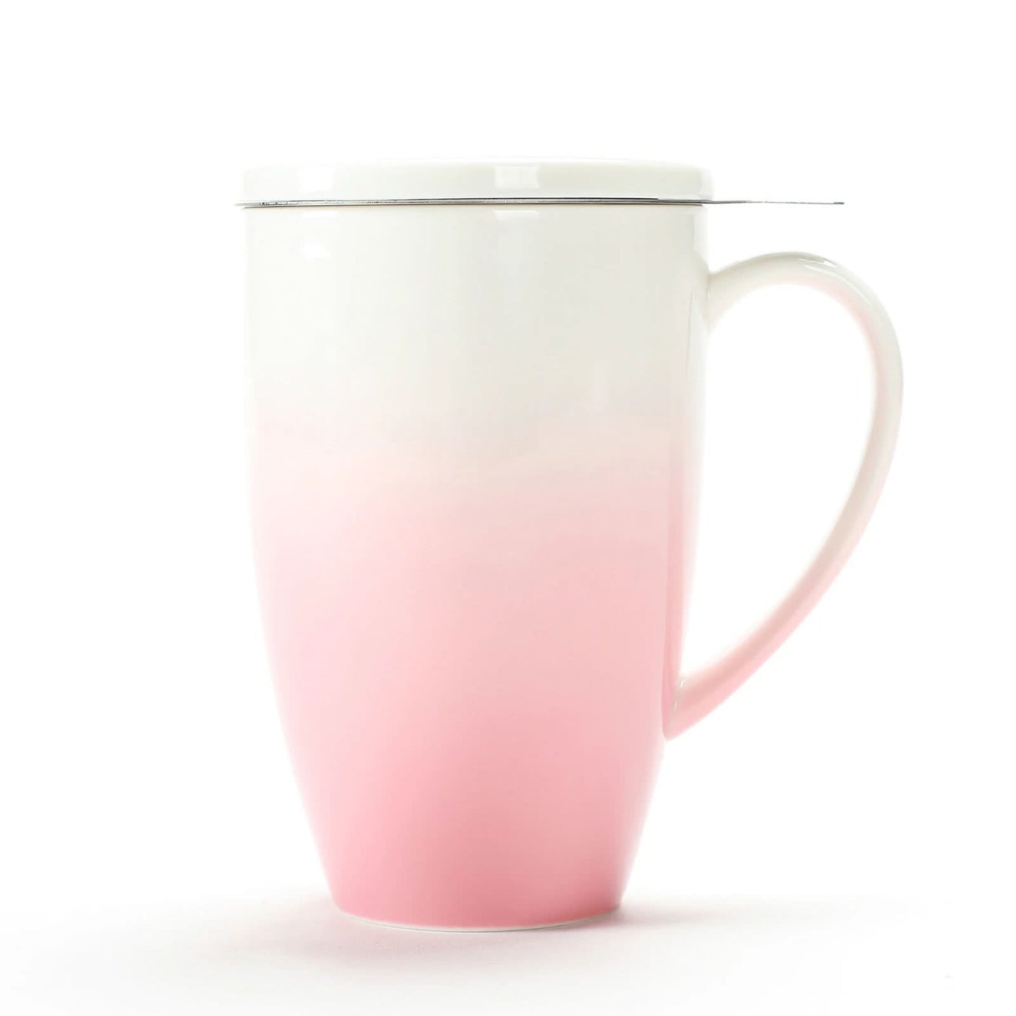 Porcelain Gradient Color Brewing Tea Mug with Lid