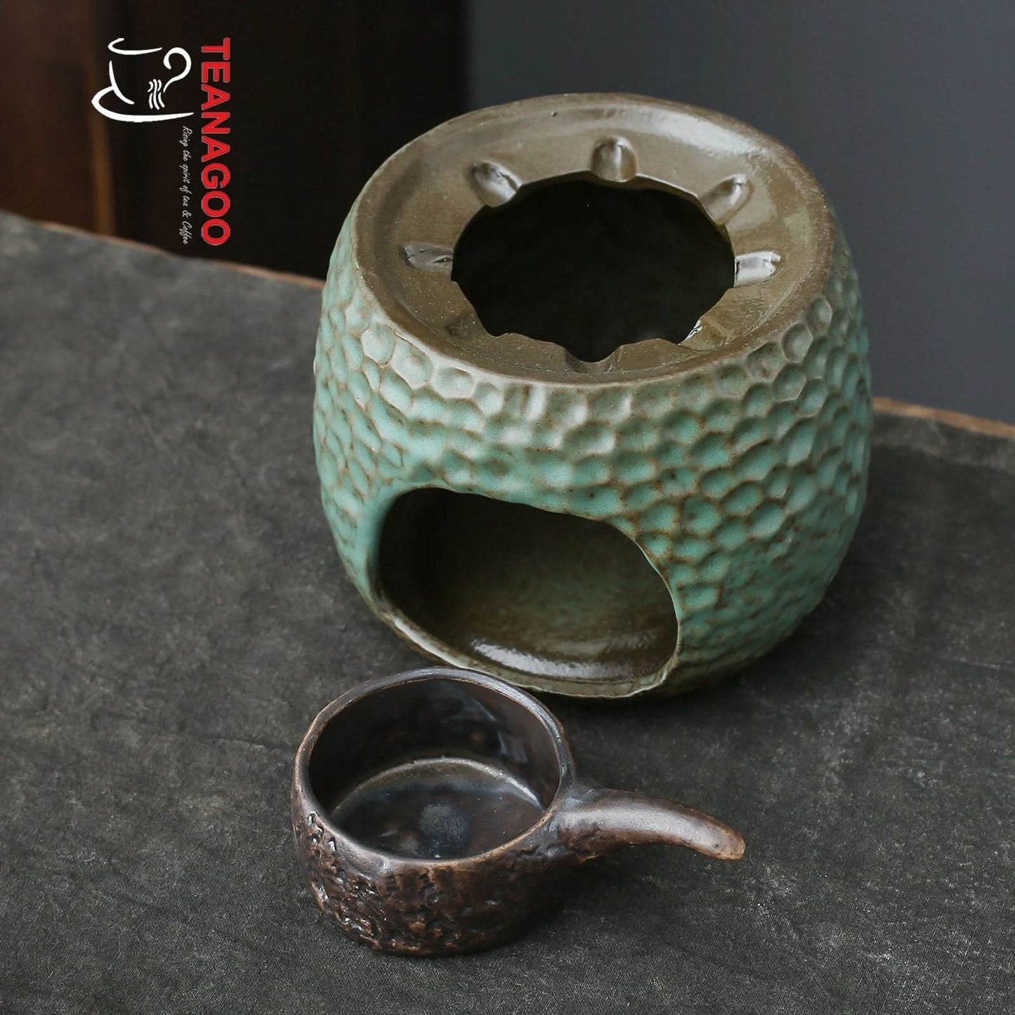Handmade Japanese Ceramic Kiln Emerald Glaze Teapot Warmers