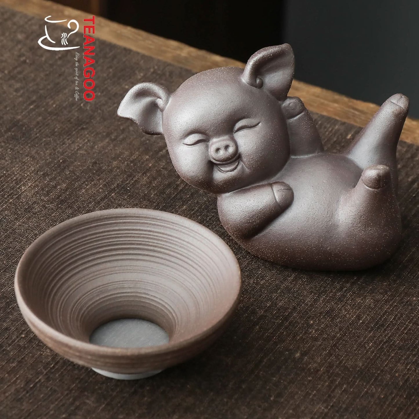 Pottery Clay Tea Strainer with Pet Handmade Ceramic Teaware