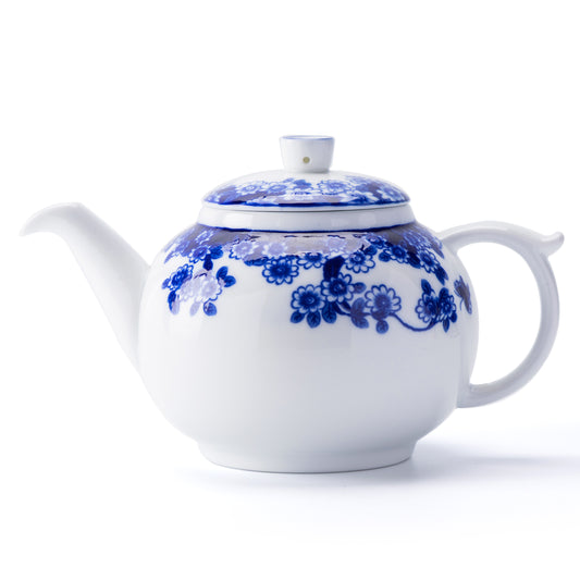 Blue Floral Porcelain Teapot