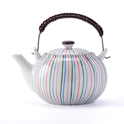 Rainbow Stripe Porcelain Teapot