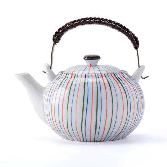 Rainbow Stripe Porcelain Teapot