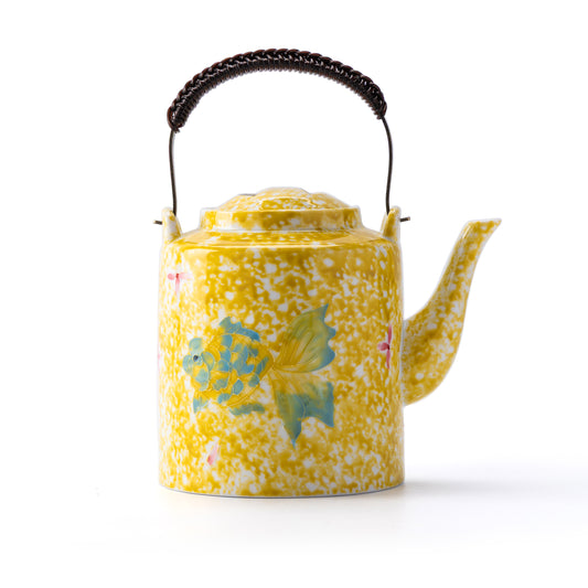 Golden Koi Porcelain Teapot