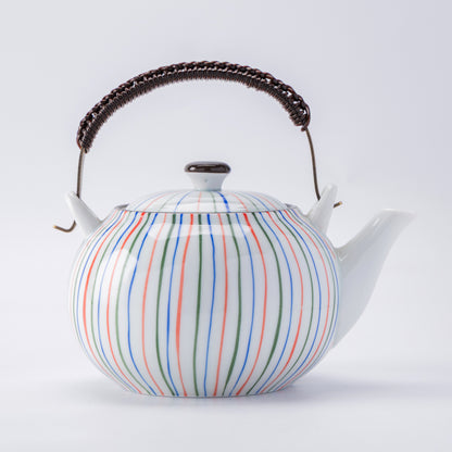 Rainbow Stripe Porcelain Teapot