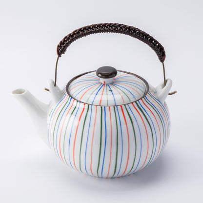 Rainbow Stripe Porcelain Teapot