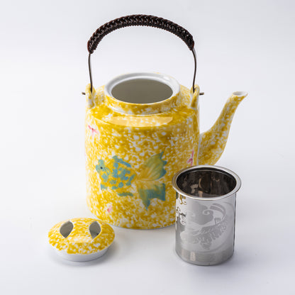 Golden Koi Porcelain Teapot