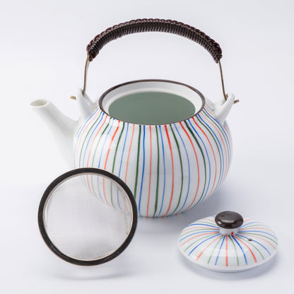Rainbow Stripe Porcelain Teapot