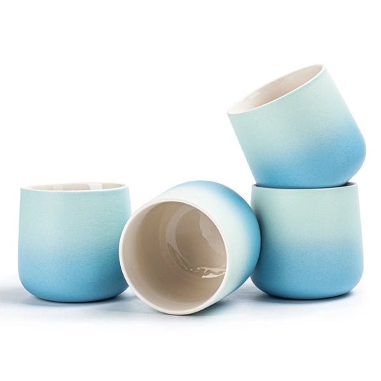 Japanese Tea Cups 4 pcs Set Skyblue