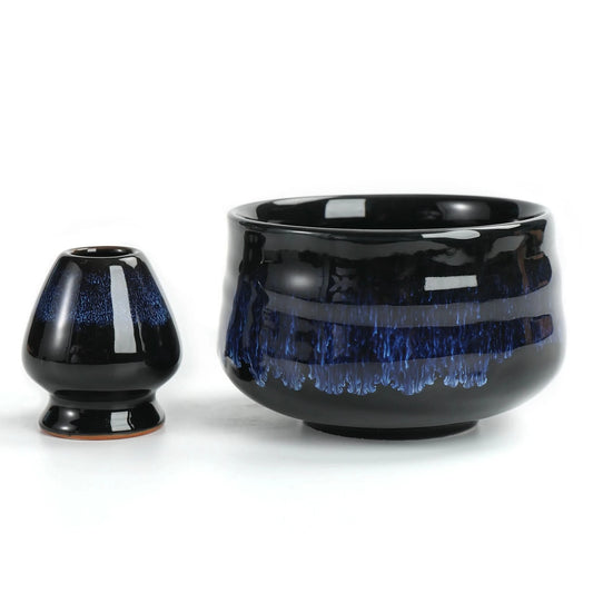 Matcha Bowl with Whisk Holder Deep Space Deep Ocean