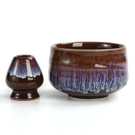 Matcha Bowl with Whisk Holder Deep Space Aurora