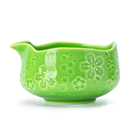 Sakura Green Matcha Bowl with Spout