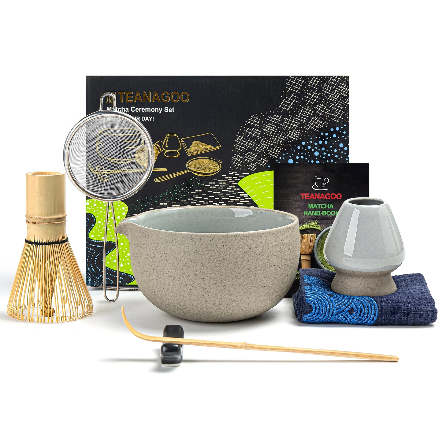 Dusty Grey Matcha Bowl with Spout