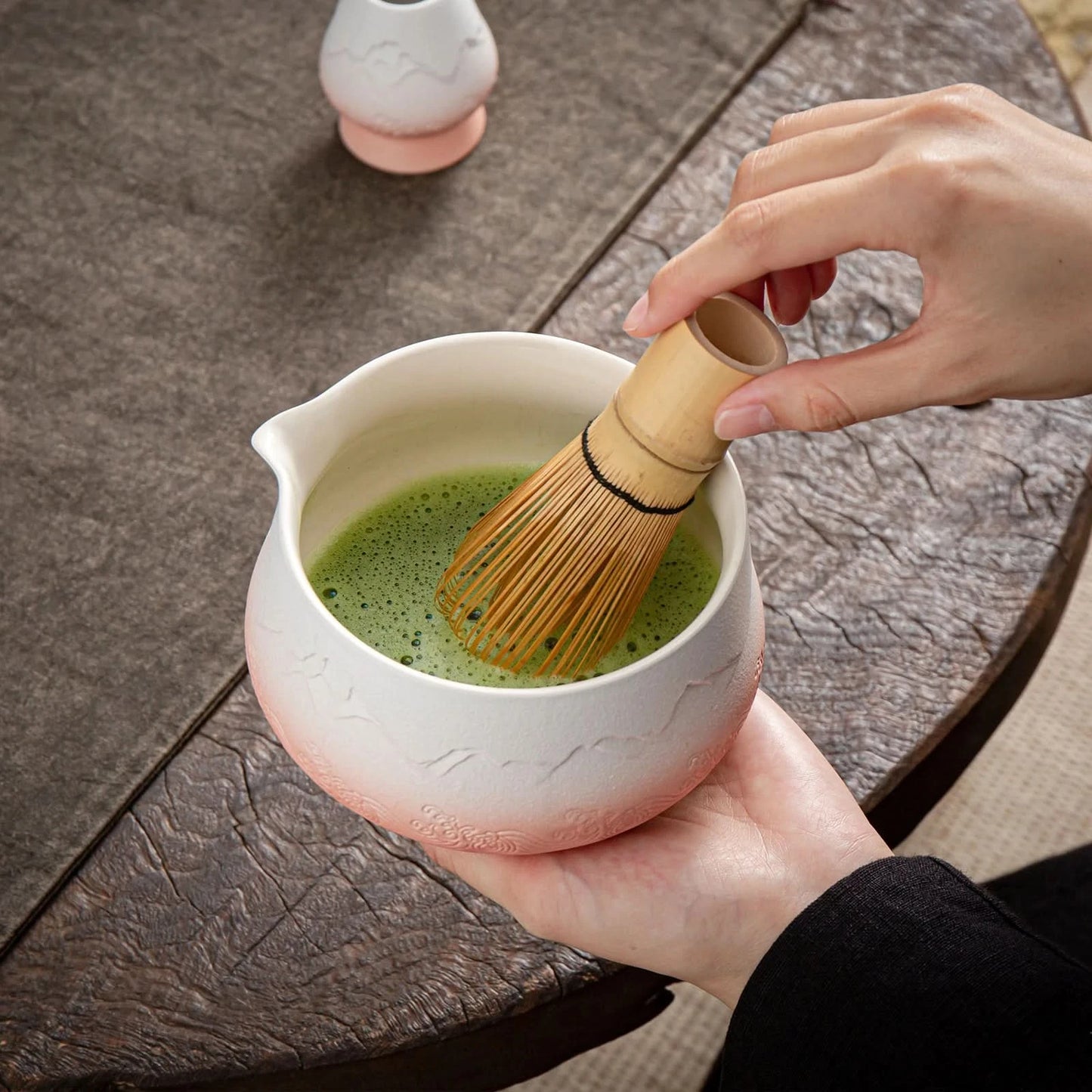 Matcha Set-Beginner Set Landscape Pink White Pointy Bowl