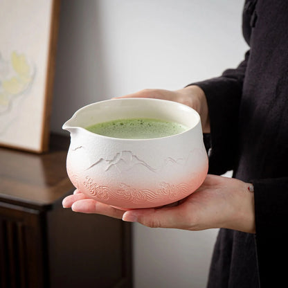 Matcha Set-Beginner Set Landscape Pink White Pointy Bowl