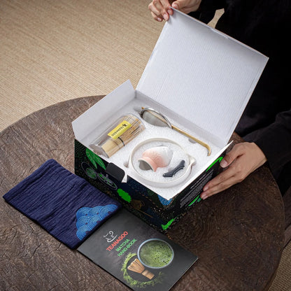 Matcha Set-Beginner Set Landscape Pink White Pointy Bowl