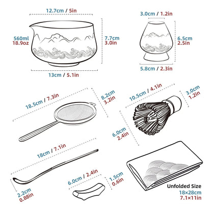 Matcha Set-Beginner Set Landscape Pink White Pointy Bowl