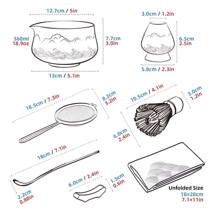 Matcha Set-Beginner Set Landscape Pink White Pointy Bowl