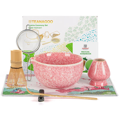 Pink Paradise Matcha Bowl with Spout