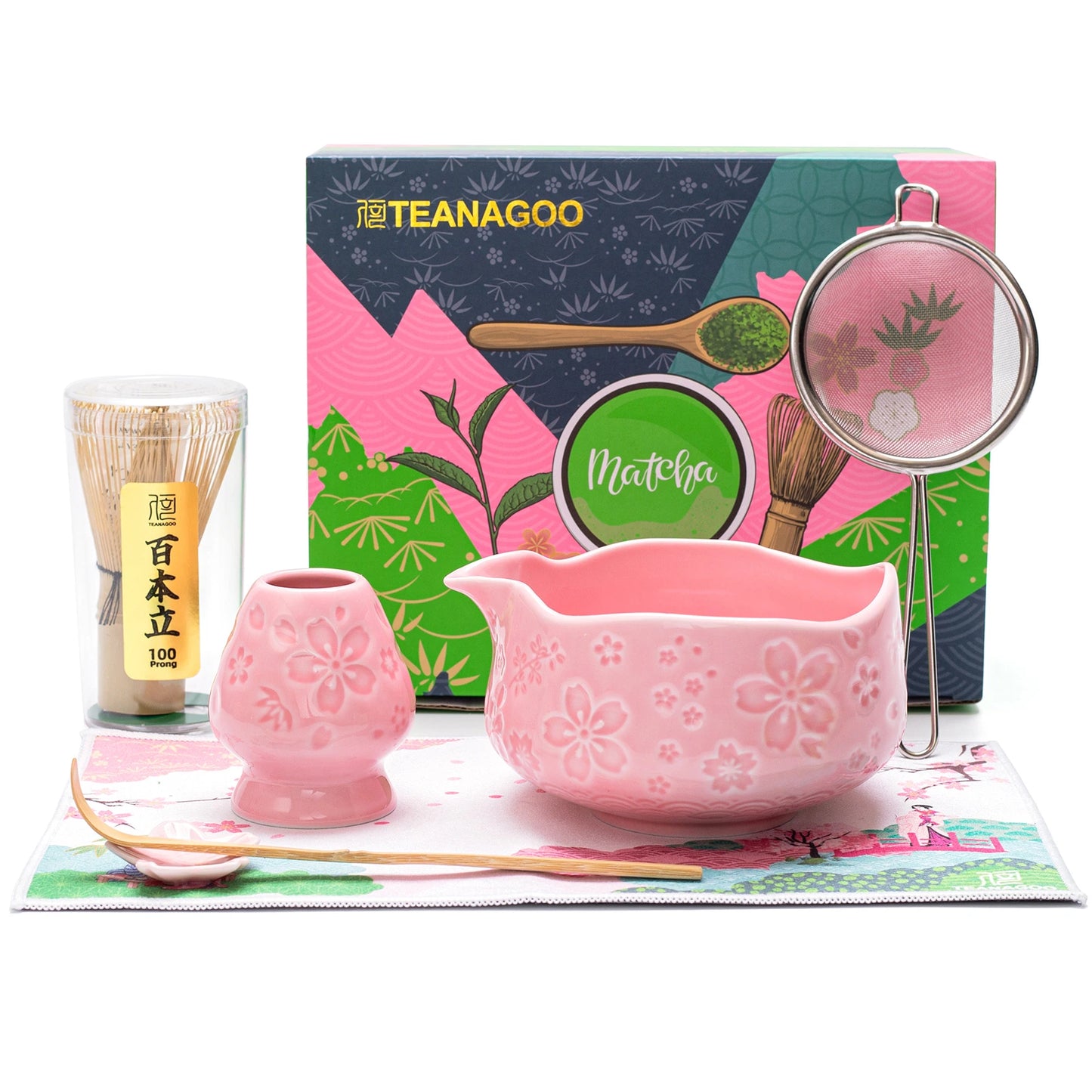 Sakura Pink Matcha Bowl with Spout