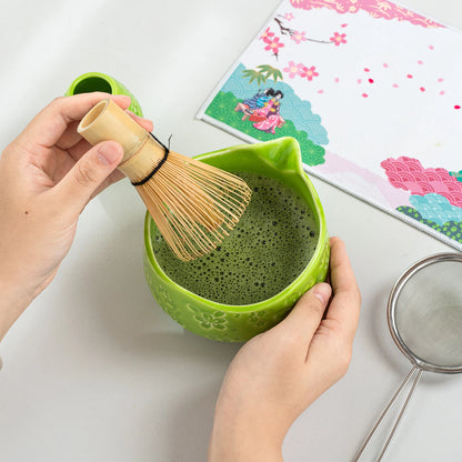 Sakura Green Matcha Bowl with Spout