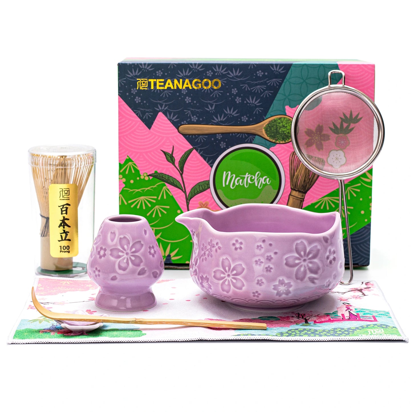 Sakura Purple Matcha Bowl with Spout