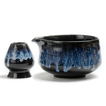 Matcha Set-Beginner Set Deep Ocean Pointy Bowl