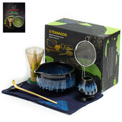 Matcha Set-Beginner Set Deep Ocean Pointy Bowl