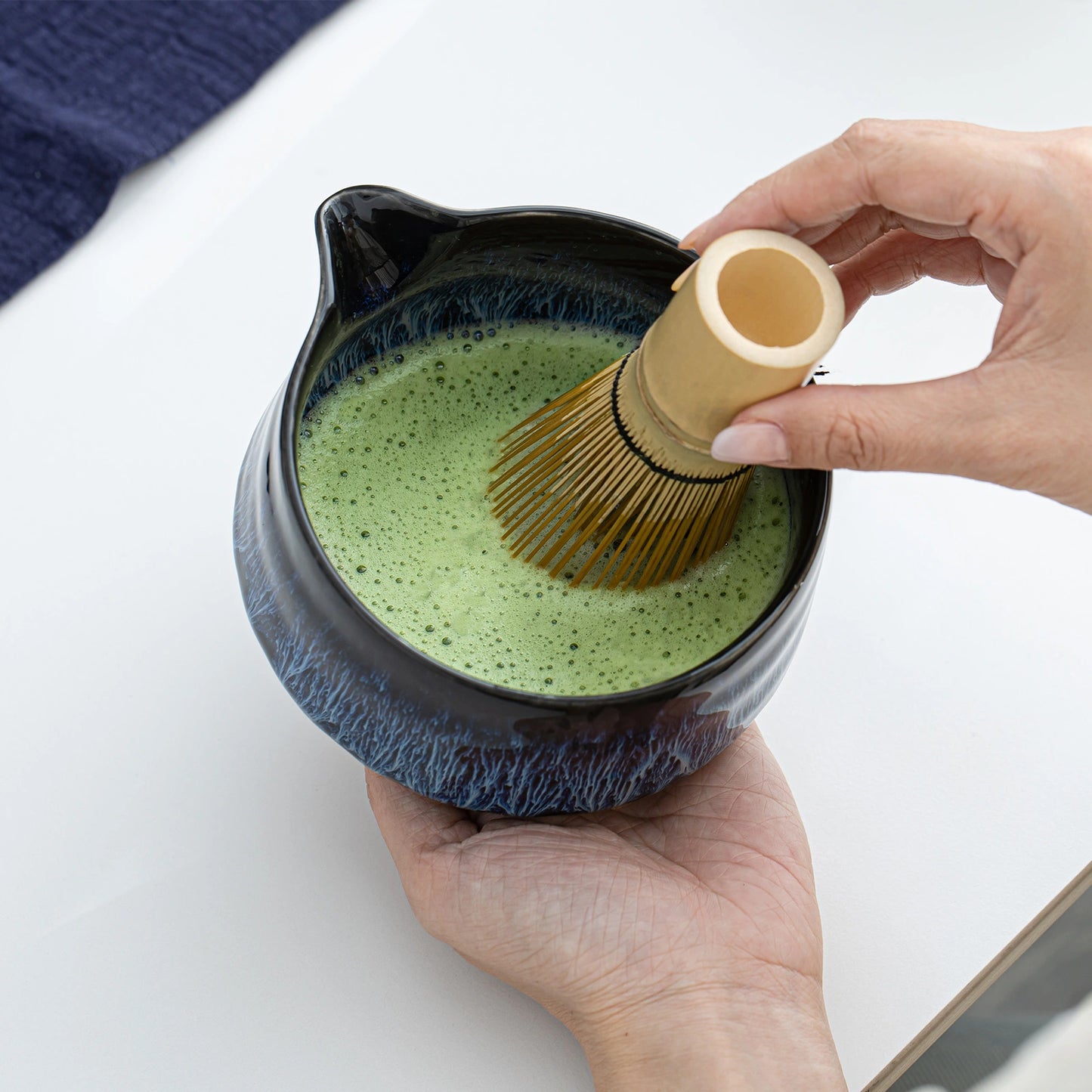 Matcha Set-Beginner Set Deep Ocean Pointy Bowl