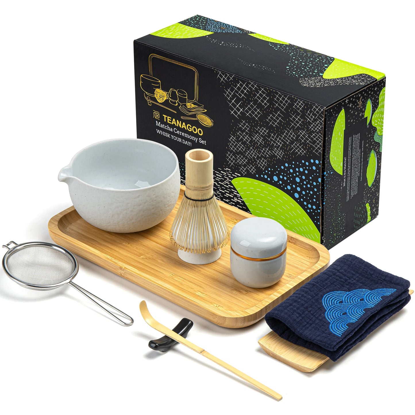 Dusty White Matcha Bowl with Spout