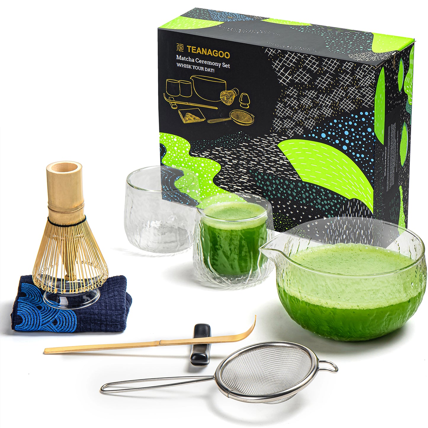 Crystal White Matcha Bowl with Spout