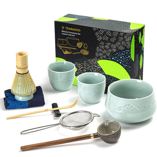 Matcha Set-Sharing Set Landscape Jade Round Bowl