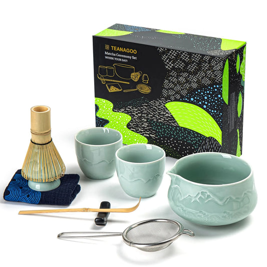 Matcha Set-Sharing Set Landscape Jade Pointy Bowl