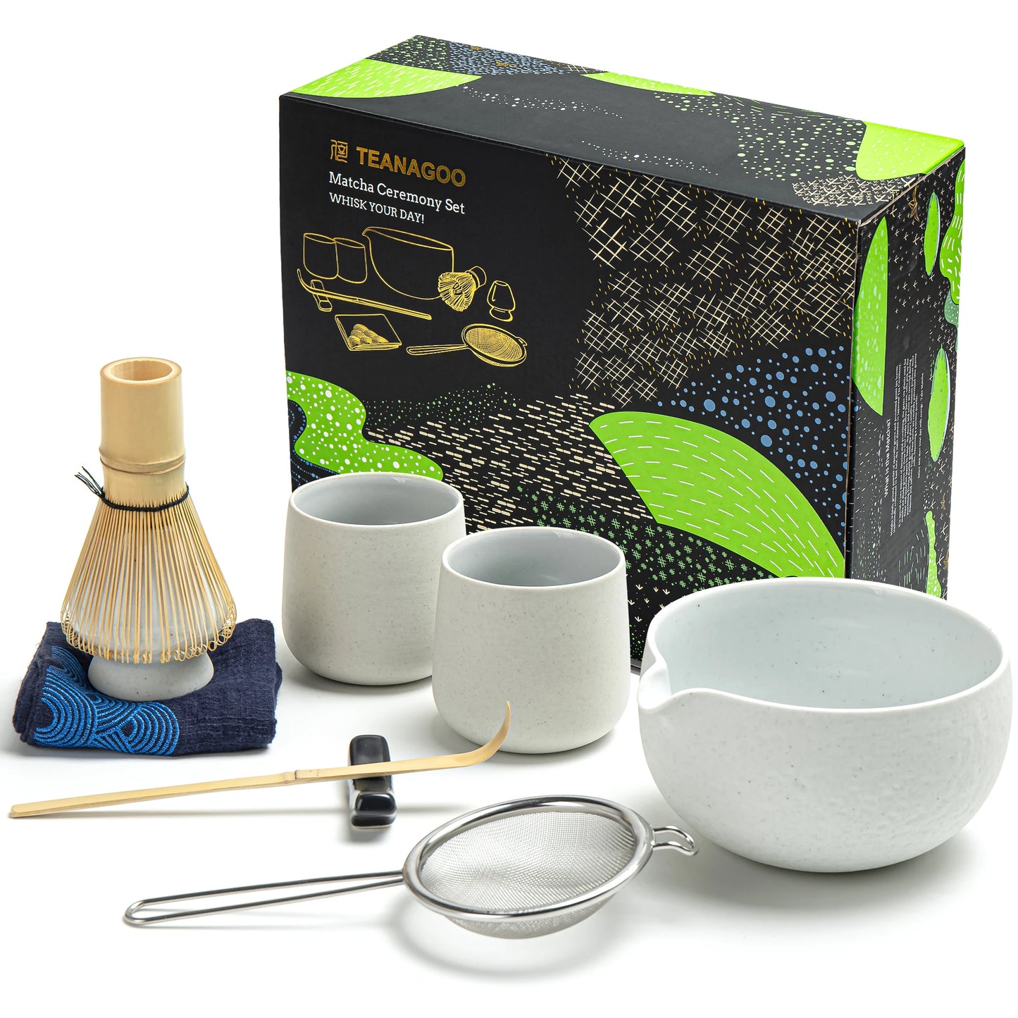 Dusty White Matcha Bowl with Spout