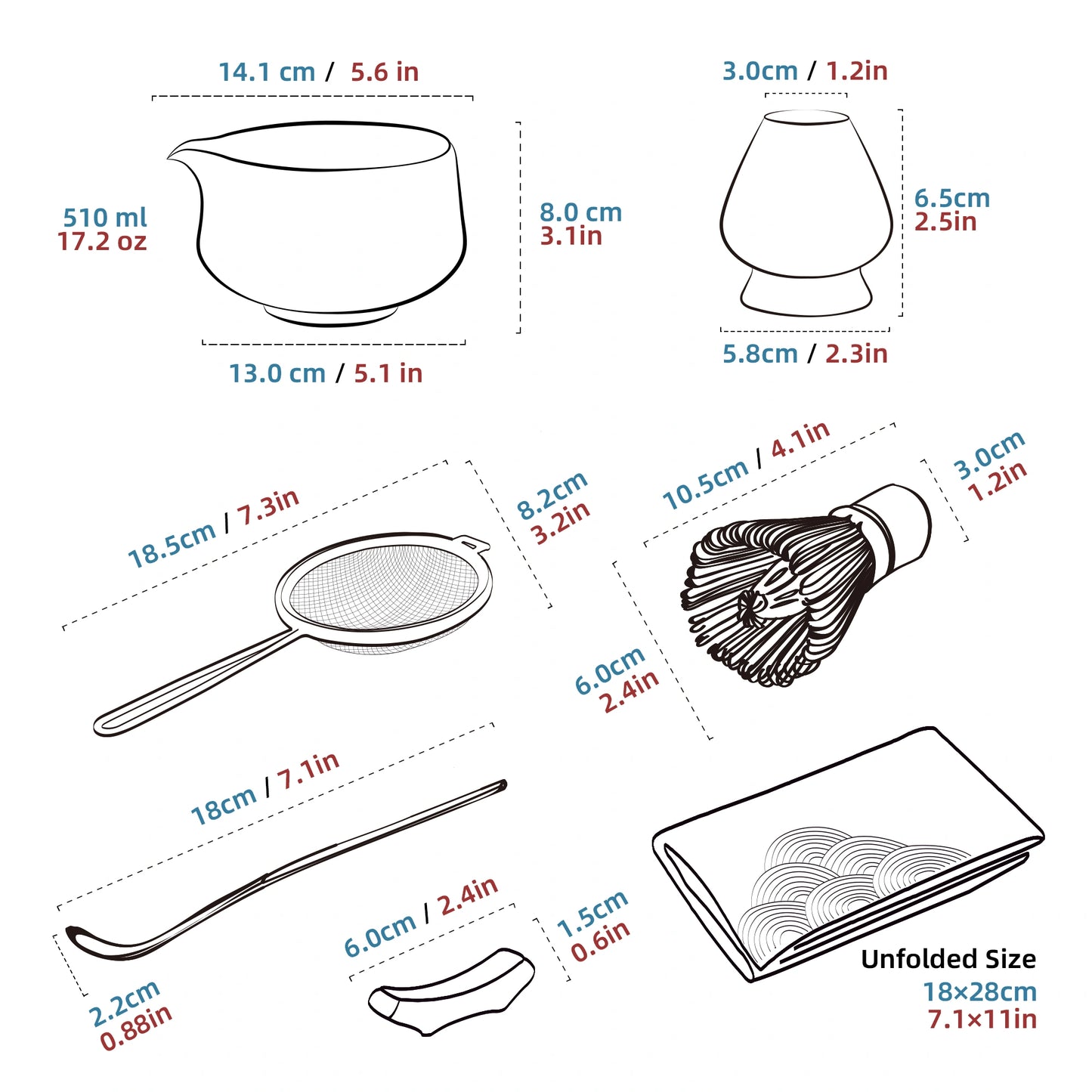 Matcha Set-Beginner Set Deep Ocean Pointy Bowl