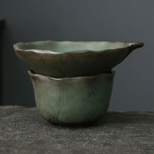 Ceramic Emerald Glazed Tea Strainer Handmade Tea Accessory