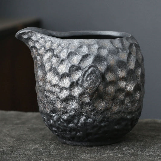 Gilt Iron Glaze Pottery Fair Cup Handmade Japanese Tea Ware