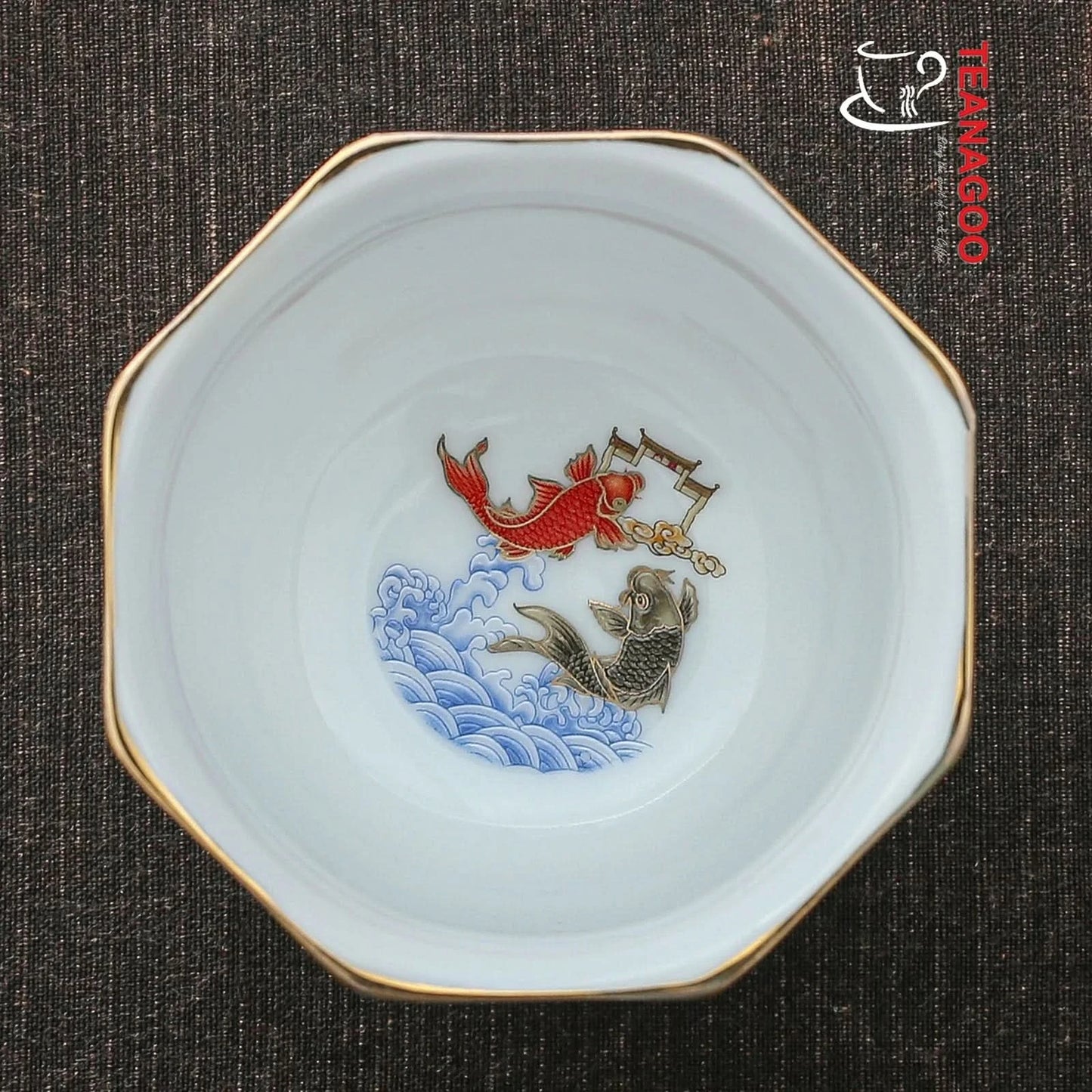 handmade Chinese enamel porcelain octagonal tea cup 145ml